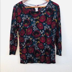 Ann Taylor Loft | Thin Sweater Floral Fall Colors